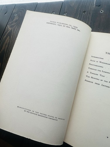 Lewis Carroll Book Tudor Publishing 1939 HC Ex Libris Homemade Cover Alice Hard - Foto 9 di 17