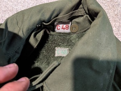Vintage Swedish Army Jacket Mens C48 Green M59 Parka Military