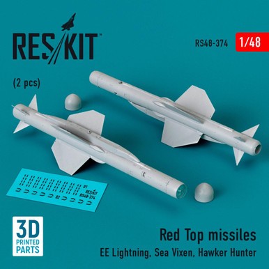 Reskit RS48-0374 1/48 Red Top Missiles (2pcs) (EE Lightning, Sea