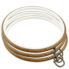 3 Pcs 22cm/8.7" Round Embroidery Hoops, Imitated Wood Display Frame Circle Em...