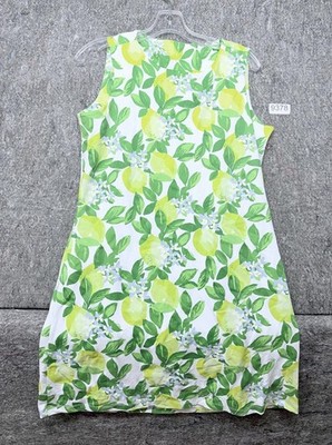 Mahi Gold Dress Sleeveless Shift Mini Tank Tropical Lemon Size L