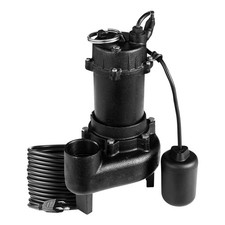 Submersible Sewage Pump, 1 HP, 5200 GPH Cast Iron Sewage/Effluent Pump with Auto