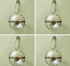  Set Of 4  Hearth  Hand Magnolia Hinged Glass Christmas Tree Ornament -Smooth