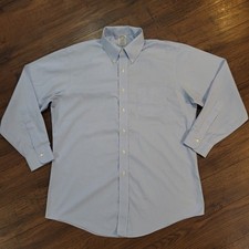 Brooks Brothers Oxford Shirt Mens 16 33 Blue Check Classic American Supima OCBD