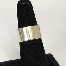 Sterling silver band ring size 6.5 10.5mm 4.8grams