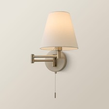 Adjustable Wall Light Fitting Metal Light Fabric Taper Lampshade Reading Lights