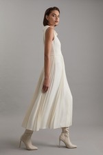 Karen Millen A-Line Midi Dress UK16 in Cream RRP £249