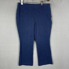 Talbots Pants Womens Size 10p Blue Montauk High Rise Pull On Elastic Waist Crop