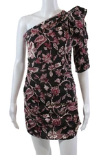 Isabel Marant Womens Off The Shoulder Puff Sleeve Floral Dress Black Size EUR 34