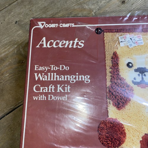 Vtg Vogart Crafts Latch Hook kit Wall Hanging Picture Rug Puppy Dog NOS - Bild 3 von 6