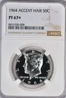 1964 Accent Hair Kennedy Half Dollar Proof NGC PF 67 Plus PR 67+ Silver Coin 50C
