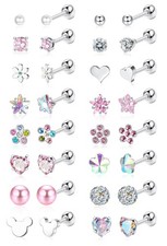 16 Pairs Hypoallergenic Earrings For Girls Women Surgical Steel Screwback Earrin