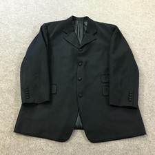 Gianni Versace Tessuti Jacket Mens XL Black Long Tailored Blazer Made Italy