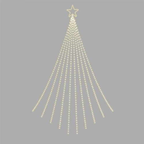 3.5m Christmas Waterfall 2D Christmas Tree Warm White LEDs Star Top Twinkle - Picture 1 of 7