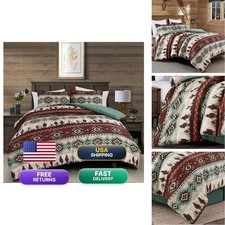 Chezmoi Collection Audun 3-Piece Southwestern Cowboys Aztec Comforter Set -