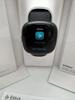 Used Fitbit Versa 4 Fitness smartwatch Black Rubber Band Small And Large Bands