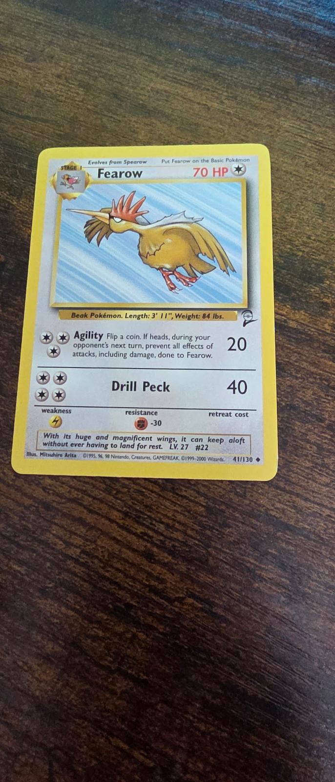 Fearow 41/130 Uncommon Base Set 2 Pokemon Lightly Played