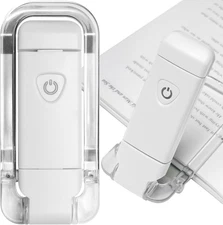 USB Rechargeable LED Clip-On Book Light with Adjustable Brightness for Reading