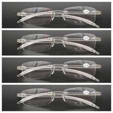 4 Pack Ultralight Reading Glasses Women Men Readers Rimless Eyeglass Frames