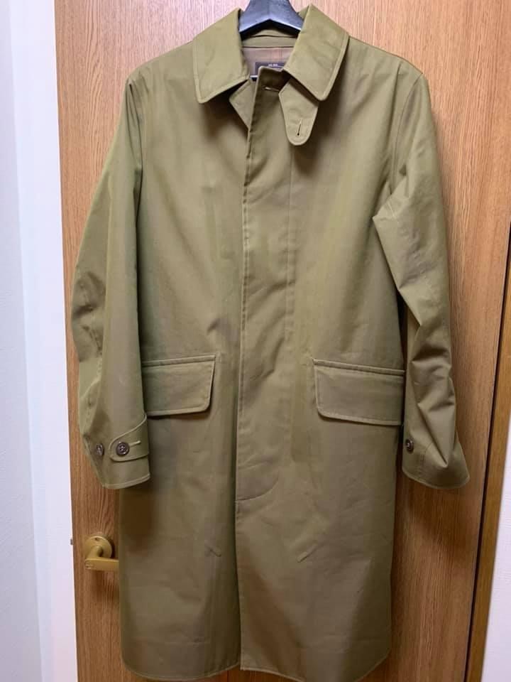 Used RRL Waterproof Balmacaan Coat Jacket Outer Mens Size S Olive Khaki F/S