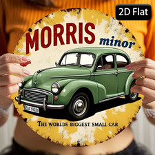 Morris Minor Theme Retro style Round Aluminum sign/plaque