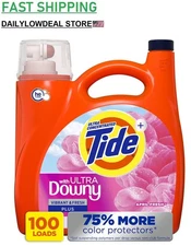 100 Loads Tide Plus Downy April Fresh Scent Liquid Laundry Detergent 128 oz