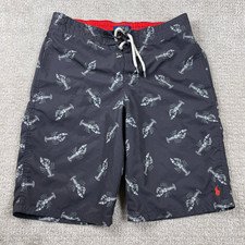 Polo Ralph Lauren Swim Trunks Youth Large 14-16 AOP Lobster Board Shorts Mesh