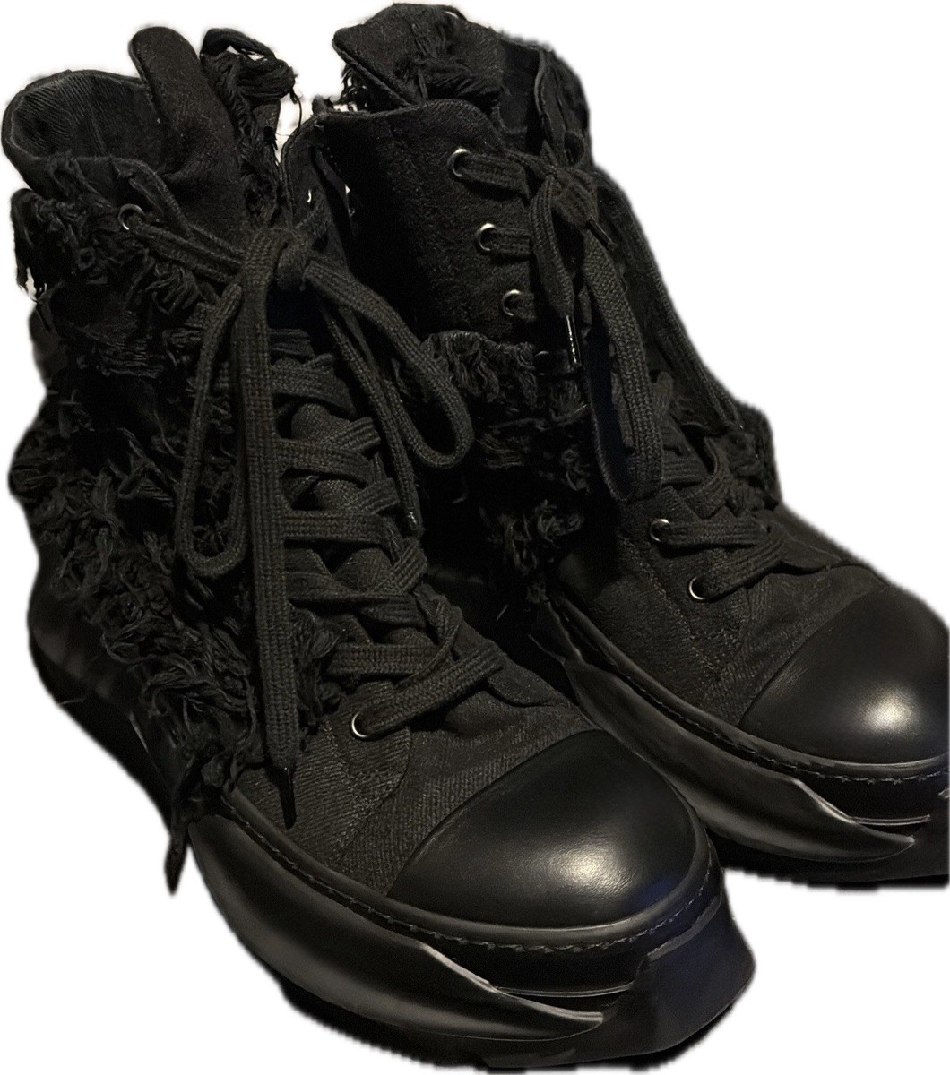 Triple Black Abstract Sole Ramones Distressed Rick Owens | eBay
