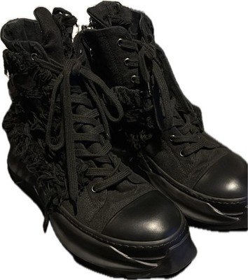 Triple Black Abstract Sole Ramones Distressed Rick Owens