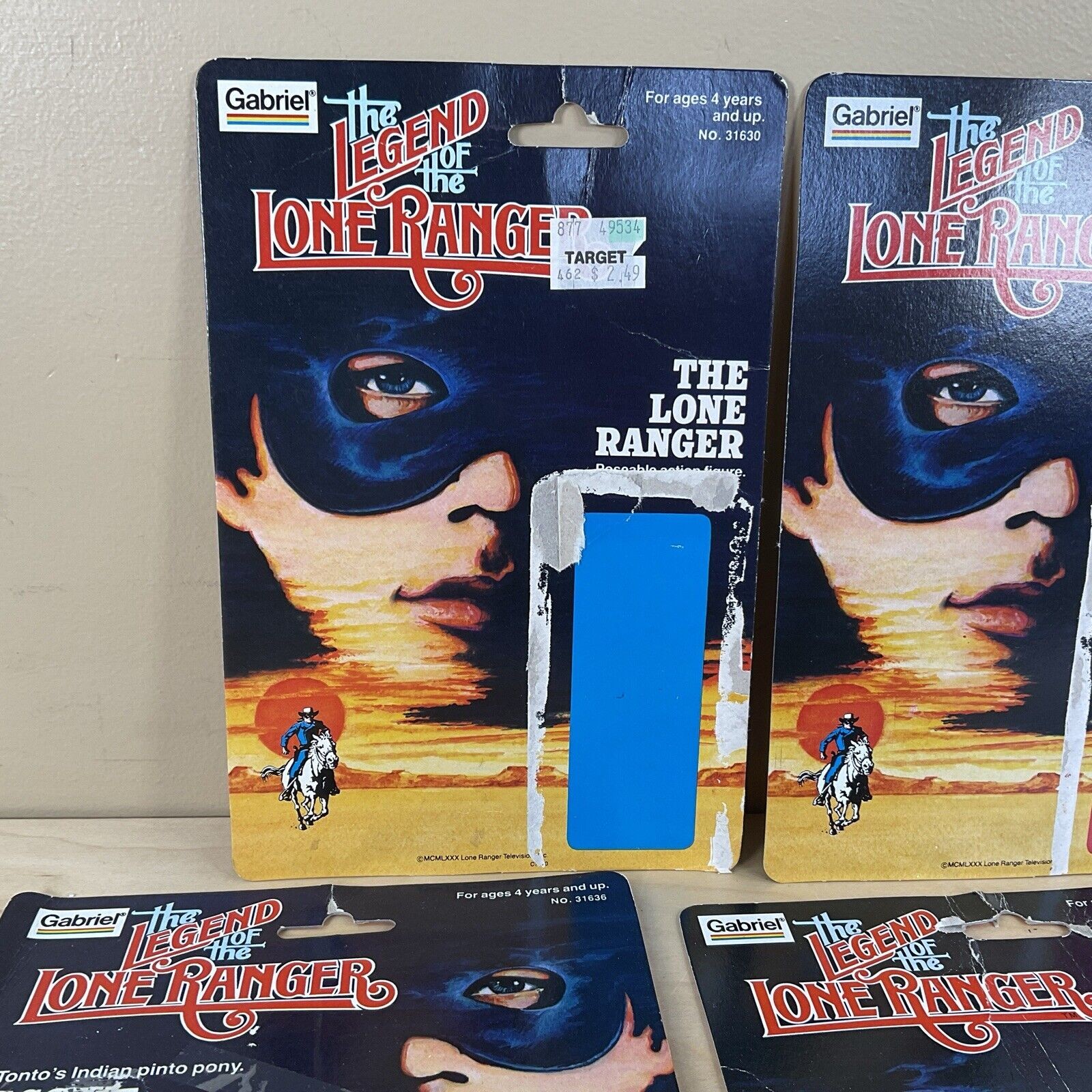 Vintage 1980 Legend of the Lone Ranger Full Cardback Lot of 5 Gabriel