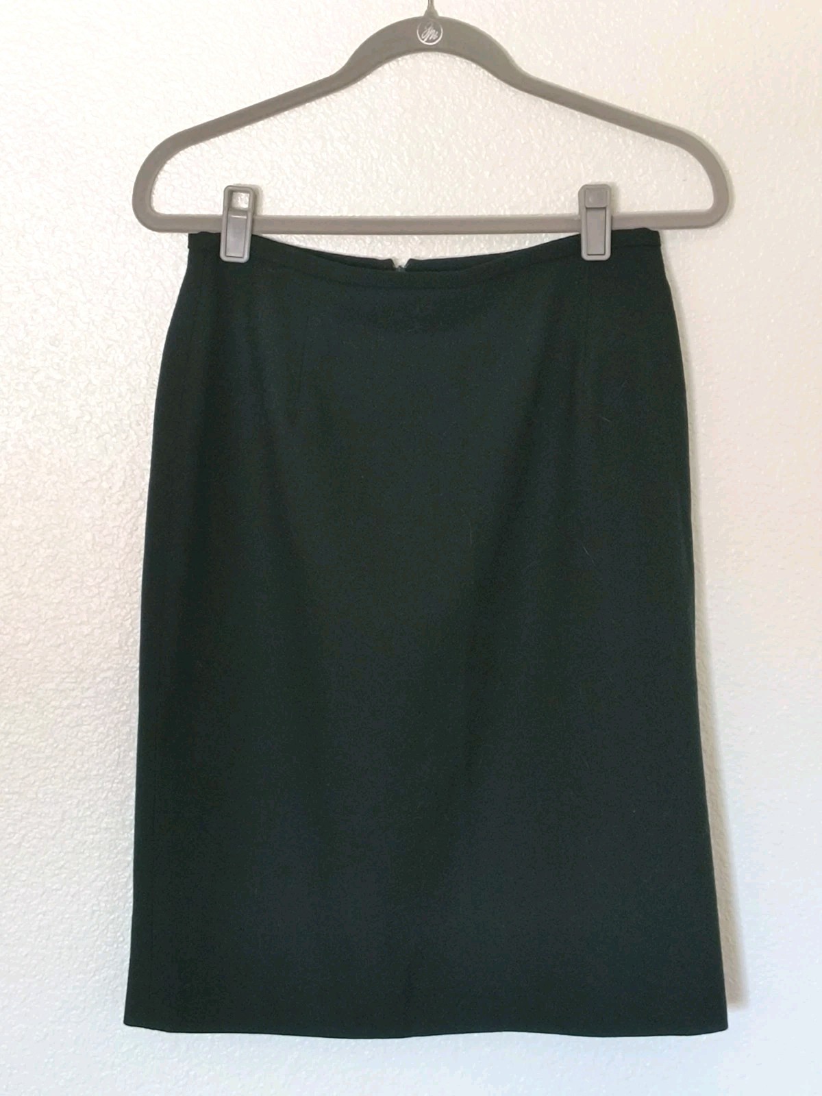 Evan Picone Women’s Sz 10 Black 100% Worsted Wool Vintage Pencil Skirt USA READ
