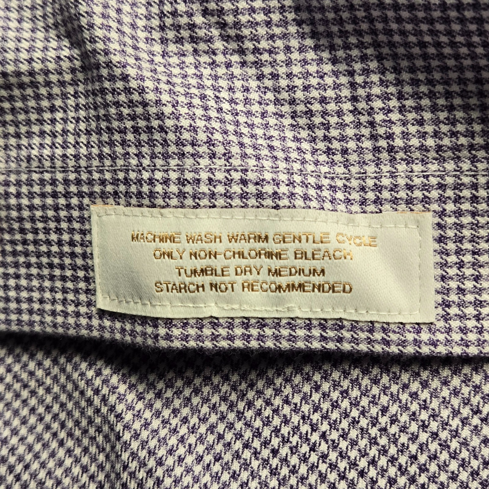 Roundtree & Yorke Men’s 16.5-36 Purple Fitted Long Sleeve Button Up Shirt Cotton