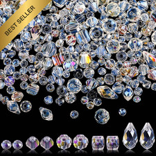 Kigeli 1280 Pcs Crystal Beads for Jewelry Making Classic AB Color DIY Craft Kit