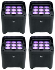 4 Chauvet DJ Freedom Par H9 IP RGBAW UV Wireless DMX Battery Par Wash Up-Lights