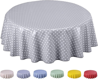 Wachstuch Tischdecke Abwaschbar Rund 140Cm Kleine Tupfen Hellgrau
