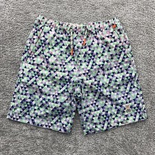 Psycho Bunny Swim Trunks Boys 10/12 Geometric Shorts Lined Drawstring Logo Youth