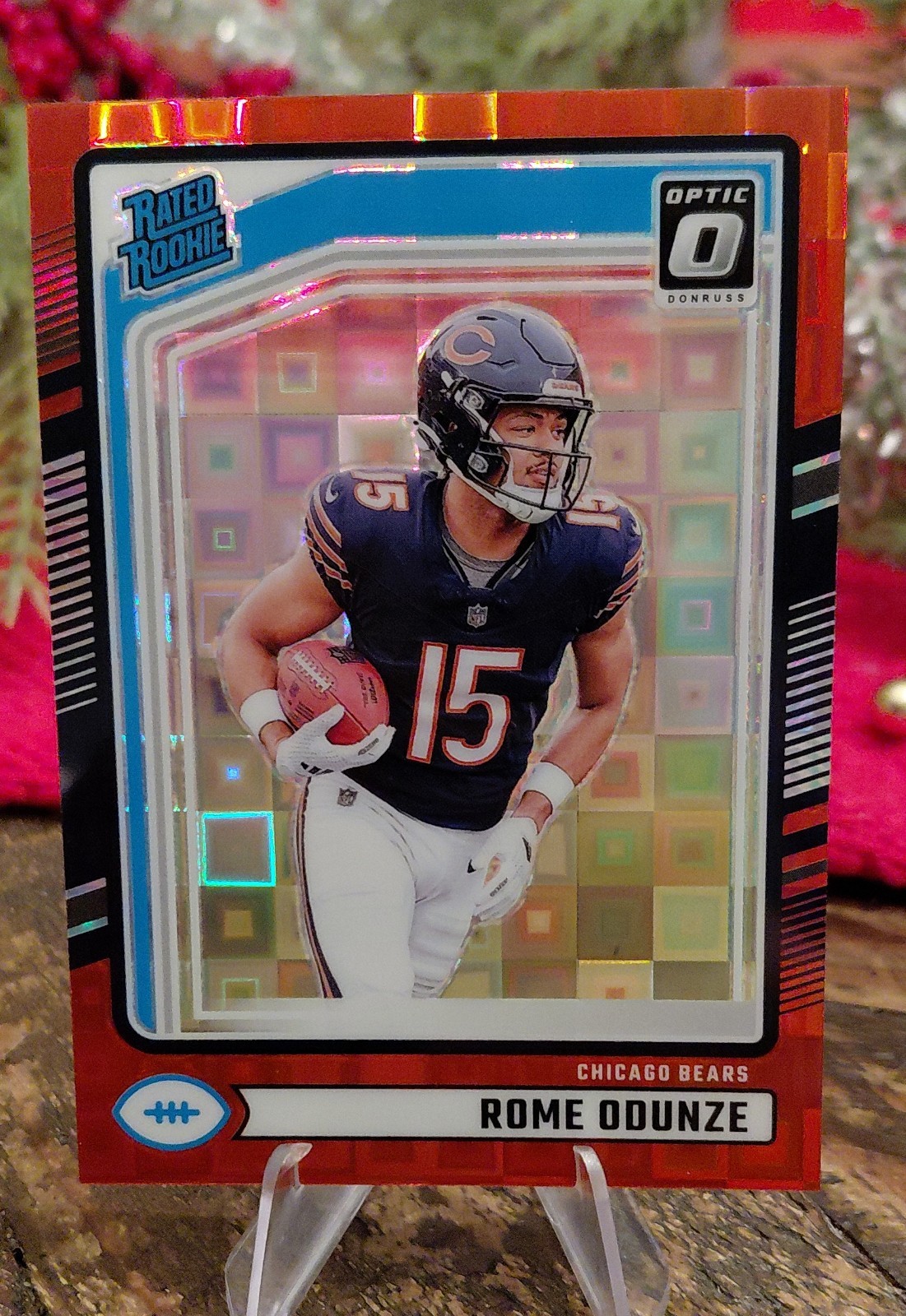 2024 Donruss - Rated Rookie Rome Odunze 309 Optic Preview Red Pandora Prizm RC