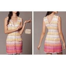 Anthropologie Maeve NEW Classic Sleeveless Tweed Mini Dress Multicolor Size 6