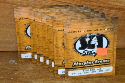 Lot of (8) SIT Acoustic Guitar Strings Phosphor Bronze Extra Light P1048 NEW