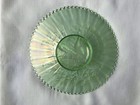 NORTHWOOD PEACOCKS ON FENCE IRIDESCENT ICE GREEN CARNIVAL GLASS 9” PLATE — photo 2