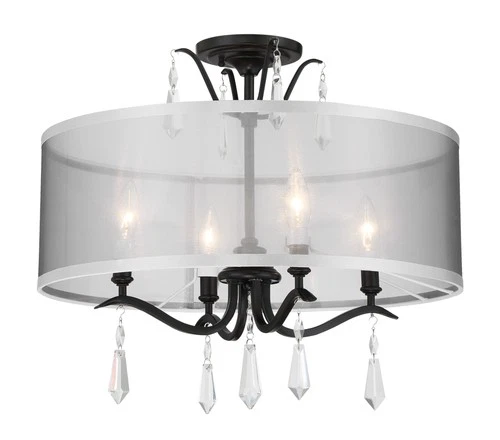 Minka Lavery 4443 Laurel Estate 4 Light 20"W Crystal Pendant - Coal - Picture 2 of 4