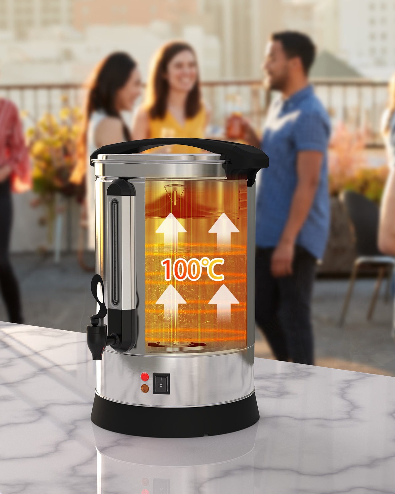 100-Cup Stainless Steel Coffee Urn Commercial Coffee Maker Perfect for Church
