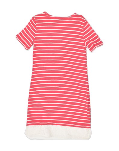 TOMMY HILFIGER Womens T-Shirt Dress UK 10 Small Pink Striped Cotton AK09 - Picture 2 of 3