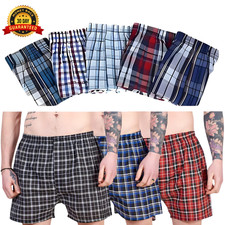 3 6 Pack Cotton Mens Woven Boxers Shorts Loose Fit Soft Breathable Underwear