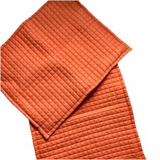 2 Crate Barrel Pillow Covers Plaza Tangerine Quilted Sham 20x26 Standard