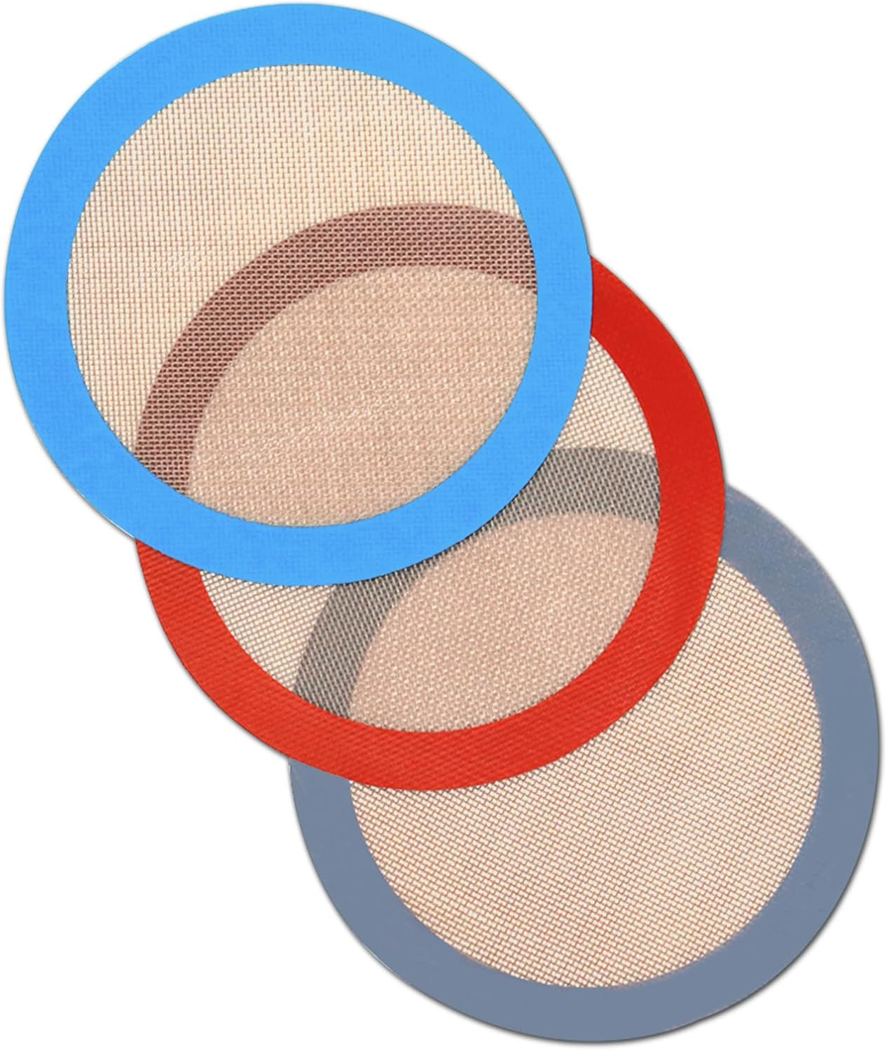 3PCS 8 Inch Round Silicone Baking Mat Nonstick for Cake Pizza Pie Bread Macaron