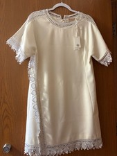 Ivory Lace Tory Burch Dress! Size 12! Medium length perfect for elegant events!