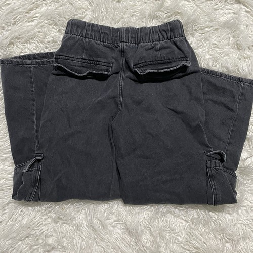 Zara Girls Flared Cargo Jeans Size 13-14 Black - Picture 5 of 6
