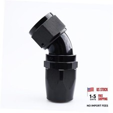 -16 AN Swivel One Piece Full Flow Hose End Fitting, Black 16AN 45 Degree