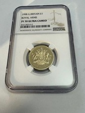 1998 PROOF £1 ONE POUND NGC PF70UC  GREAT BRITAIN ROYAL ARMS